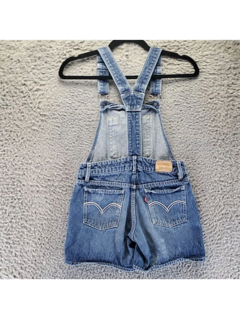 Levis Overall Girls Size 10 Blue Boyfriend Shortall Adjustable Denim *Read*